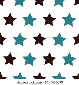 Cute star seamless repeat vector pattern. These colored stars would be perfect for gift wrap, stationary, packaging, and more. Great for children's products and fabrics. 