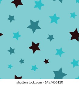 Cute star seamless repeat vector pattern. These colored stars would be perfect for gift wrap, stationary, packaging, and more. Great for children's products and fabrics. 