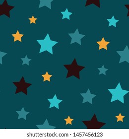 Cute star seamless repeat vector pattern. These colored stars would be perfect for gift wrap, stationary, packaging, and more. Great for children's products and fabrics. 