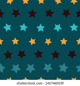 Cute star seamless repeat vector pattern. These colored stars would be perfect for gift wrap, stationary, packaging, and more. Great for children's products and fabrics. 