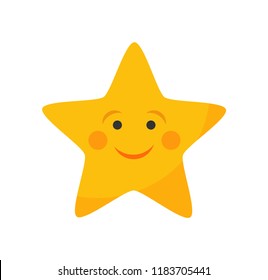 Cute star with smile. Vector illustration
