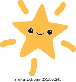 Cute star with smiling face
