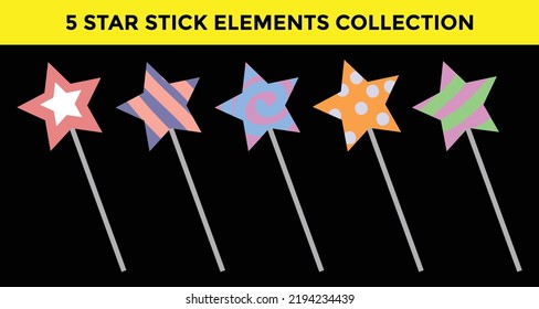cute star stick element collection