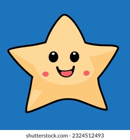 cute star vector in cartoon style