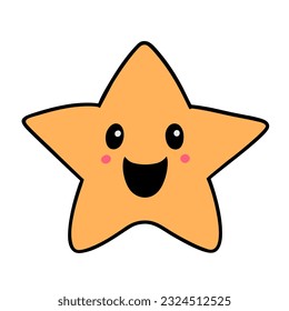 cute star vector in cartoon style