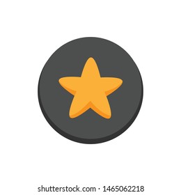 Cute star vector icon inside a circle. Flat design cartoon style. App Button.