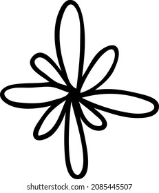 Cute star with yellow shape isolated on white background. Doodle style. Christmas star.