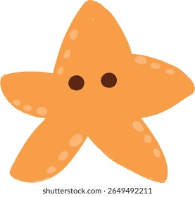 Personagem de desenho animado de estrelas-do-mar bonito em estilo de vetor plano	