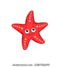 Cute starfish cartoon character illustration. starfish with eyes. starfish smiling