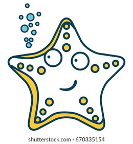 cute starfish character icon