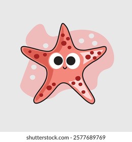 Cute Starfish doodle illustration cartoon outline