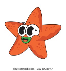 Niedlicher Seestern flaches Design Cartoon Symbol Illustration