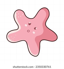 Cute starfish icon on white background