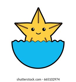 cute starfish isolated icon