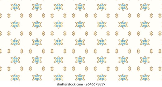 Cute starfish and marine creatures in a soft, hand-drawn cartoon pattern.