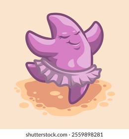 Cute Starfish Mascot Vector Illustration great for your brand business