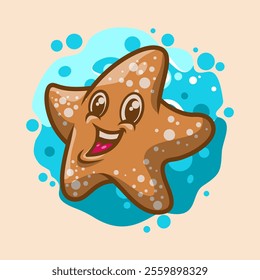 Cute Starfish Mascot Vector Illustration great for your brand business