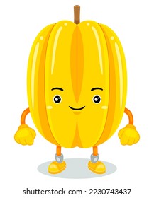 Ilustración de vectores de caracteres de mascota de Starfruit