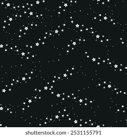 
Cute starry seamless pattern black background