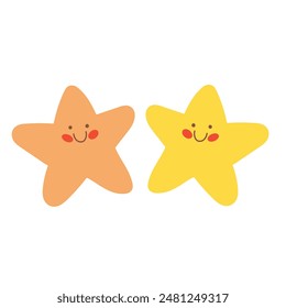 Cute stars cartoon character. vector illustration 