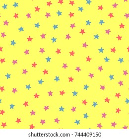 Cute stars. Festive seamless pattern for children. Vector illustration.