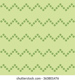 Cute stars kids pattern in green tones