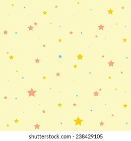 Cute stars kids seamless vector pattern