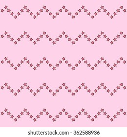 Cute stars kids vector pattern in pink tones