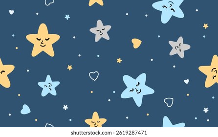 Cute stars pattern background vector design
