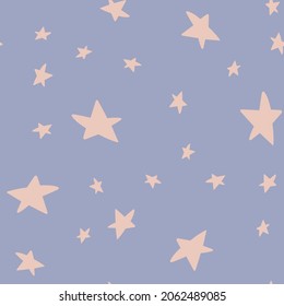 Cute stars seamless pattern. Delicate background in the Scandinavian style. Vector illustration for design, postcards, baby clothes, gift paper, fabric.