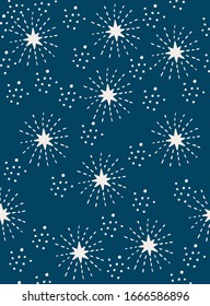 Cute stars seamless pattern design. Vector illustration.