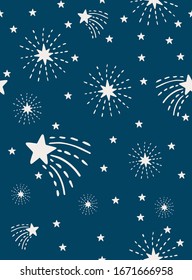 Cute stars seamless pattern design. Vector illustration.