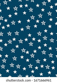 Cute stars seamless pattern design. Vector illustration.