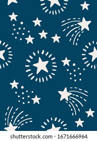 Cute stars seamless pattern design. Vector illustration.