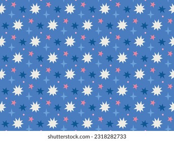 Cute stars seamless pattern design. Vector illustration. 