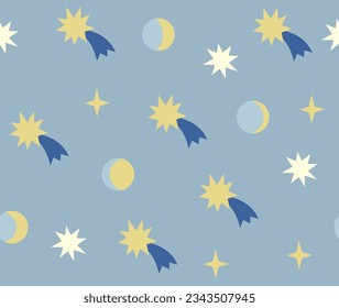 Estrellas mullidas diseño de patrones. Ilustración vectorial. 