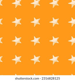 Estrellas sin fisuras en estilo doodle. Papel mural de constelación. Diseño para tela, imprenta textil, papel envolvente, tejidos infantiles. Ilustración del vector