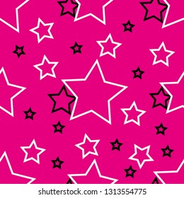 Cute stars seamless pattern. Nursery illustration, good for room decor, wall art, baby shower greeting card, poster, kids apparel