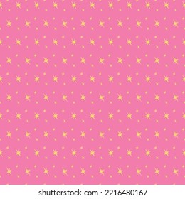 Cute stars seamless pattern on a pink background 