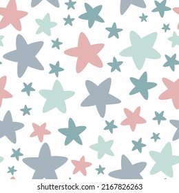 Cute stars seamless vector pattern, repeating background