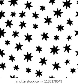 Cute stars simple pattern. Nursery illustration, good for room decor, wall art, baby shower greeting card, poster, kids apparel and more. Eps, clip art