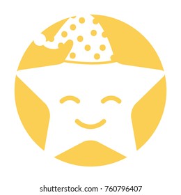 cute stars with sleeping hat