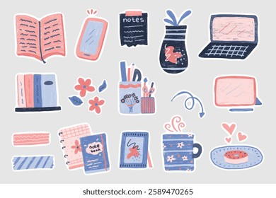 Cute Stationary and Journal Sticker Clip Art