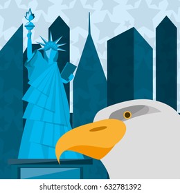 cute statue of liberty with eagle in new york city