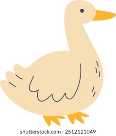 Cute Staying Goose Vector Illustration