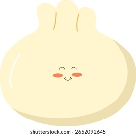 Ilustração de Personagem de Bun de Vapor Bonito