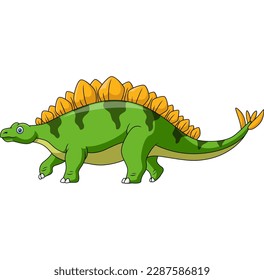 Cute stegosaurus cartoon on white background