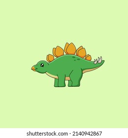 Cute stegosaurus cartoon. Vector illustration