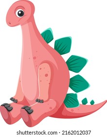 Cute Stegosaurus Dinosaur Cartoon illustration