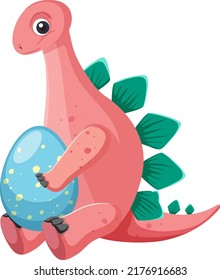 Cute Stegosaurus Dinosaur Cartoon illustration